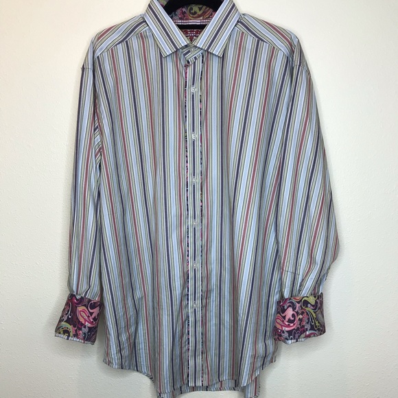 Robert Graham Other - Robert Graham exposed cuff dress shirt Sz XL